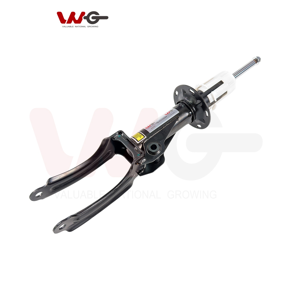 car suspension damper on white background