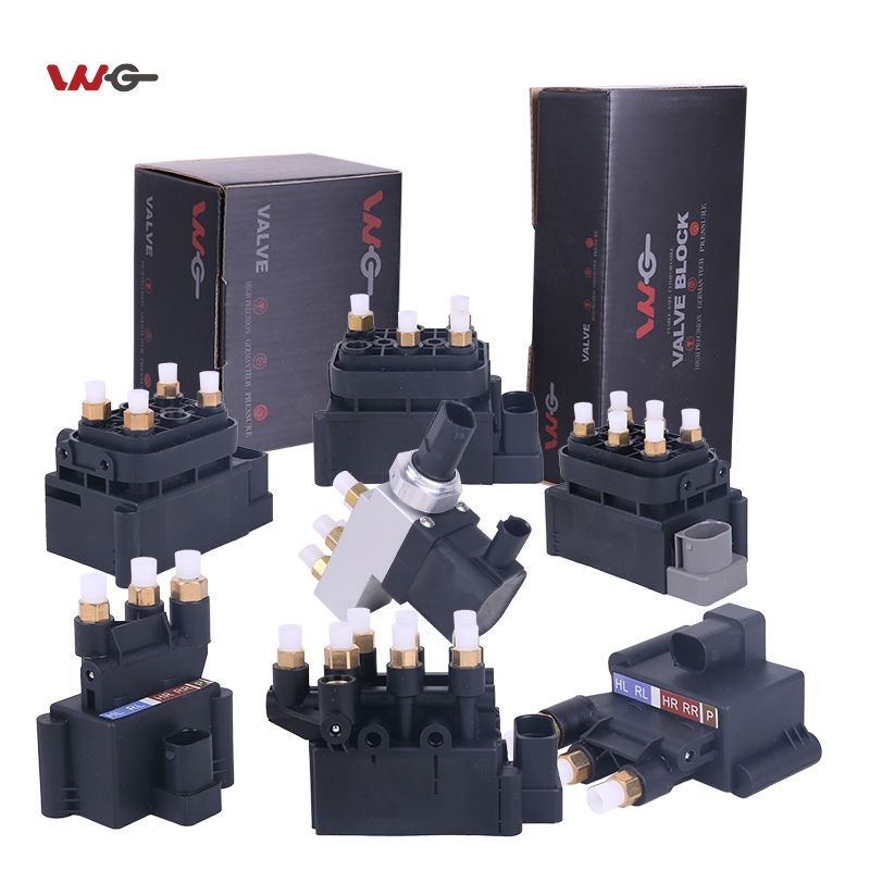 Automotive air suspension solenoid valve block manifold kits, multiple model valve units for luxury vehicle air ride system