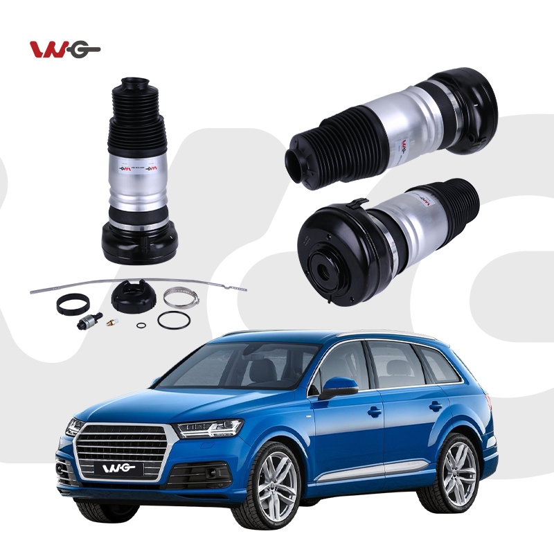 VNG air suspension strut spring assemblies with fitting spare parts for Audi Q7 luxury SUV, automotive air‑ride replacement components product shot